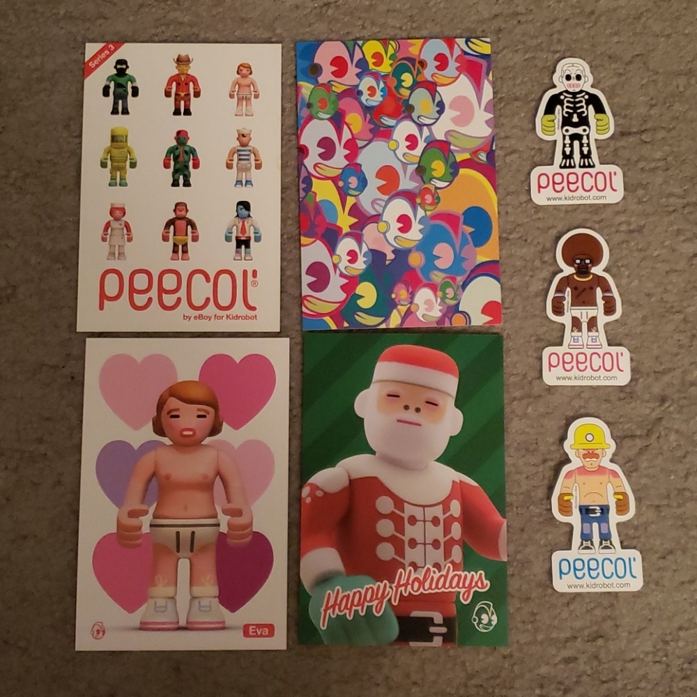 Kidrobot Peecol Stickers Promo Cards SET NWOT